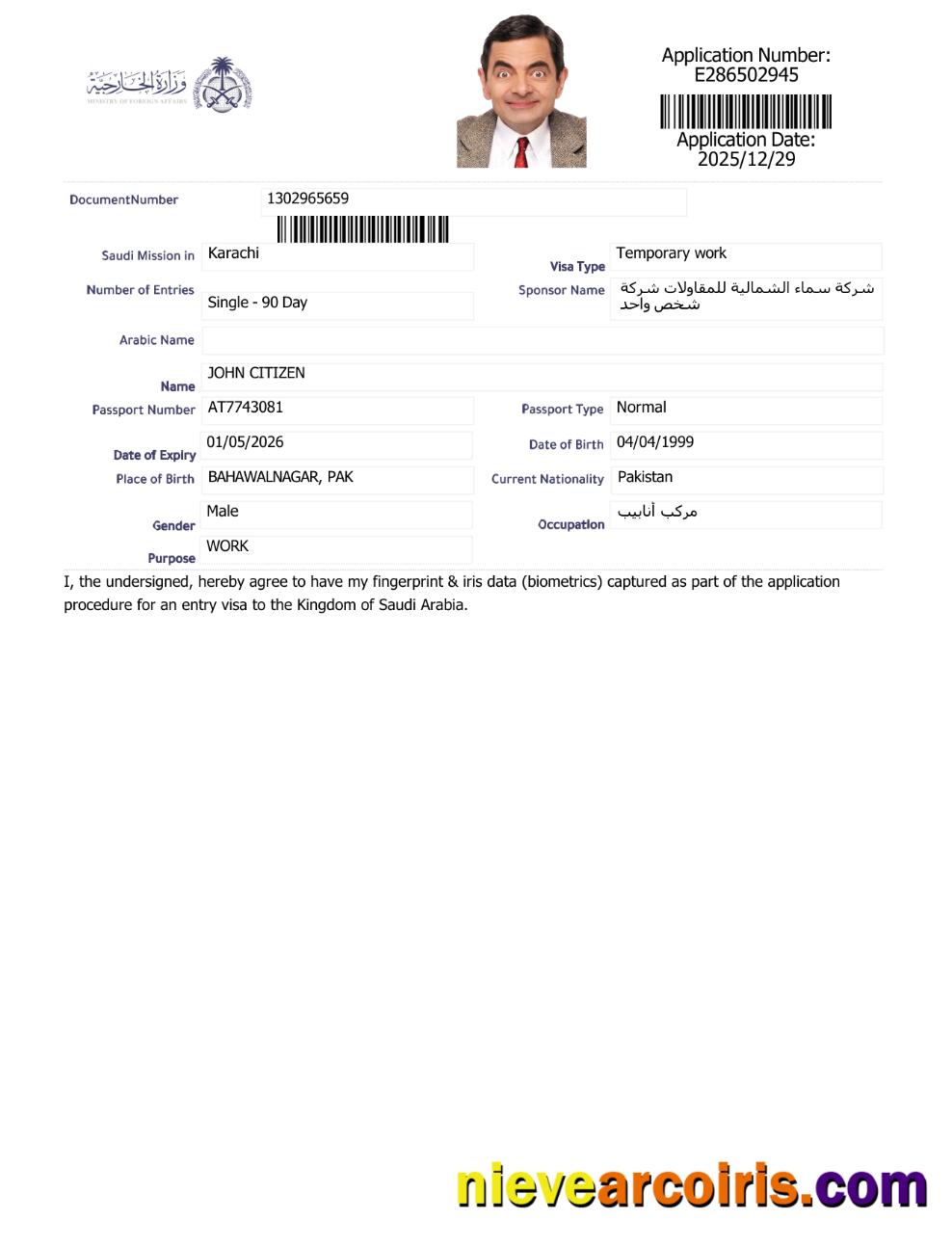 Saudi Arabia e-visa, version 6